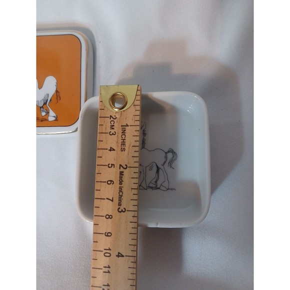 Vintage Kersten Bros Ceramic Trinket Box The Inside Story Enesco 1977 Horse Love - Picture 6 of 6